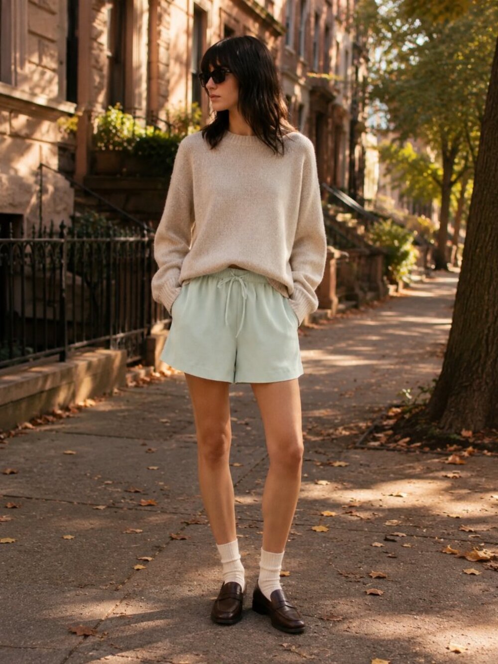 Aritzia The Lodge Short™ Satin Mini - Agave Green